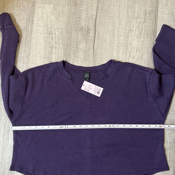 Wild Fable Women’s XL Purple Cropped Waffle Knit Thermal Long Sleeve Top NWT - Picture 16 of 16